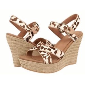 UGG: Calf Hair Leopard Jazmine Sandal Wedge Heels
